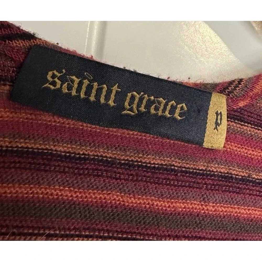 Saint Grace‎ striped cotton sleeveless knit tank top sz S stretch casual beach